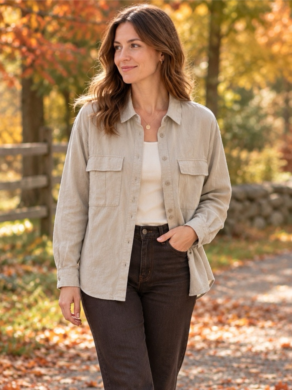Frank & Oak Beige Linen Blend Utility Shirt XL Minimalist Casual Boxy Lightweigh